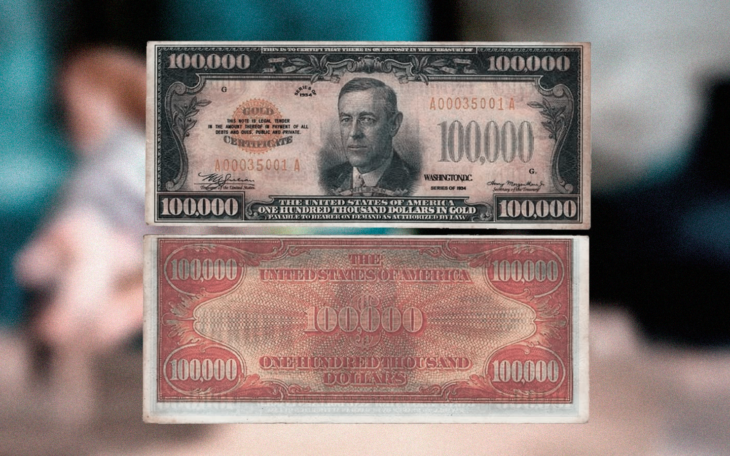 Cédula de US$100.000: por que os EUA criaram uma nota que ninguém podia usar