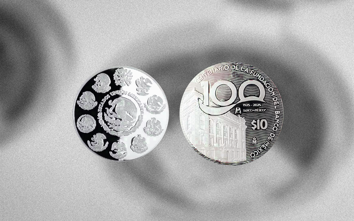 O Banco de México celebra 100 anos com moeda de prata e cédulas comemorativas