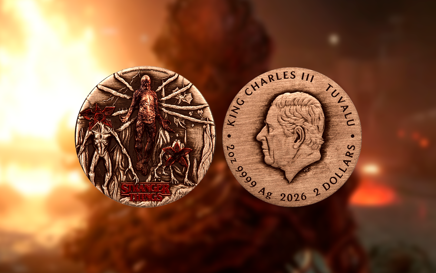 Vilões de Stranger Things ganham forma em prata em moeda de 2 onças