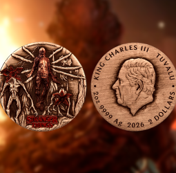 Vilões de Stranger Things ganham forma em prata em moeda de 2 onças