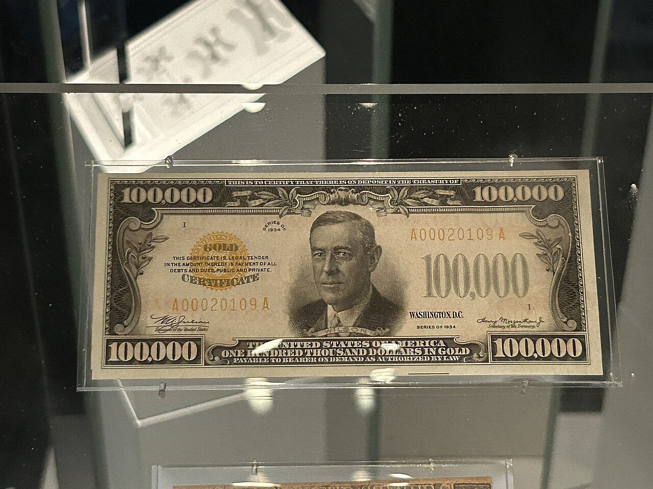 A nota de US$ 100 mil: a cédula mais valiosa já emitida nos EUA