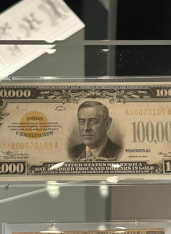 A nota de US$ 100 mil: a cédula mais valiosa já emitida nos EUA