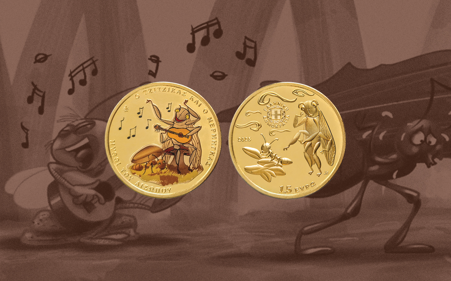 Grécia transforma “A Cigarra e a Formiga” em moeda educativa para crianças