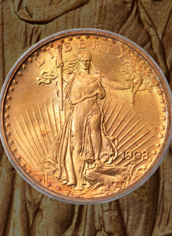Leilão da Heritage movimenta US$ 8,75 milhões e tem Double Eagle de 1908-S como peça mais valiosa