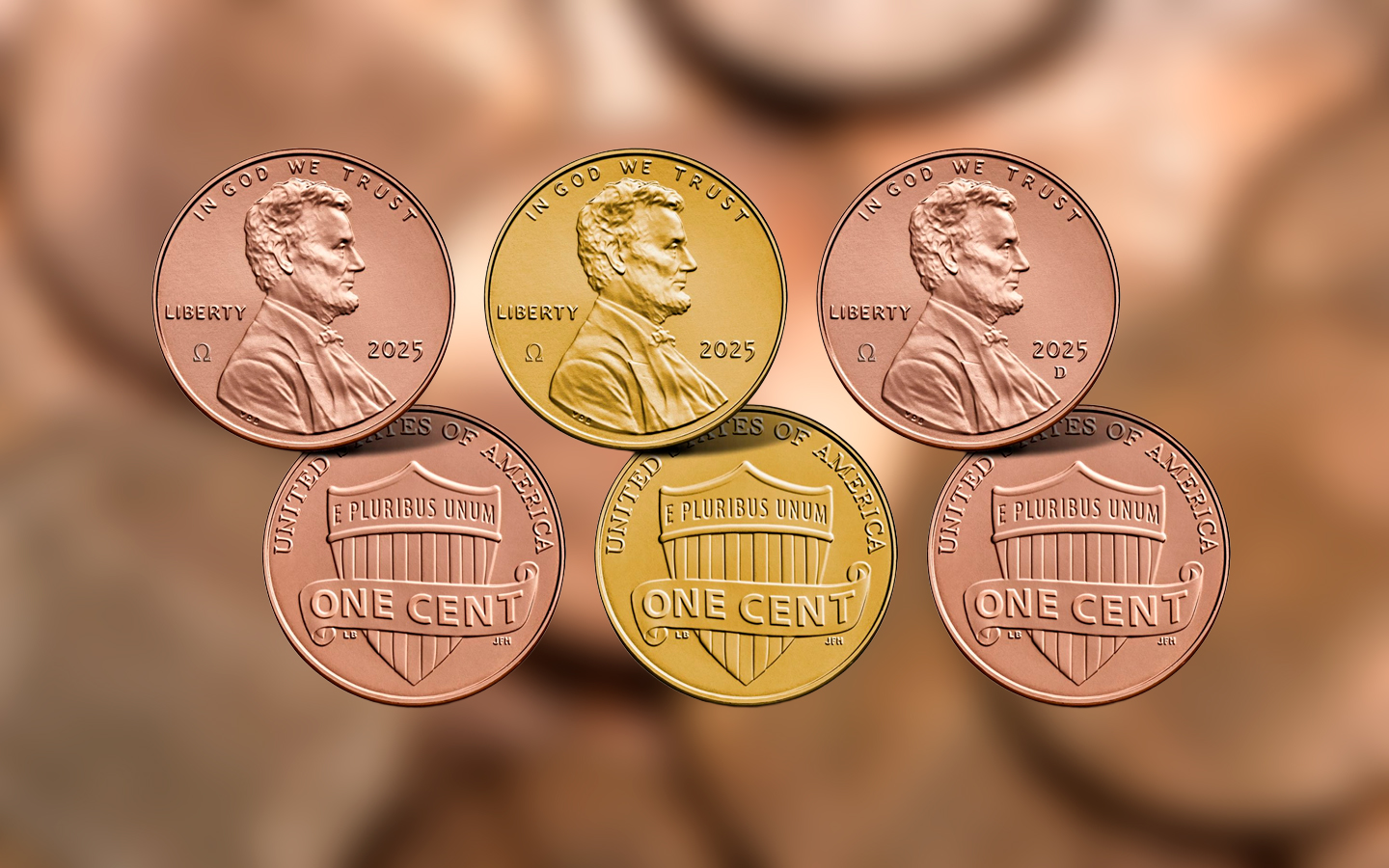 Moedas finais do centavo americano serão leiloadas com edição de ouro